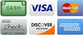 cash, check, all major credit cards accepted